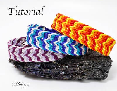 Chevron Friendship Macrame Bracelet Tutorial by CSL Designs UK