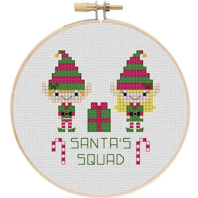 9 Christmas Elves Cross Stitch Patterns - Christmas Crafts 7 Christmas Elves Cross Stitch Pattern Ornaments by My Darling Plum
