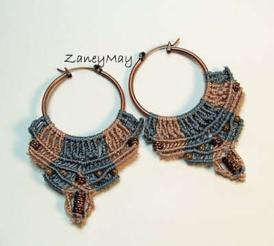 Desert Serenity Macrame Earring Pattern by Zaney May 