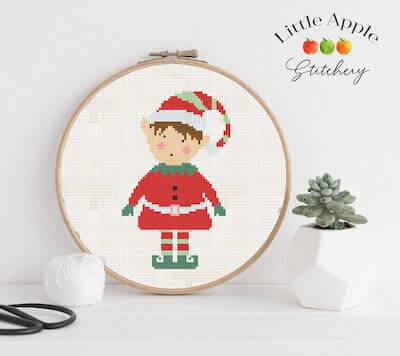 Elf Cross Stitch Pattern by Little Apple Stitchery
