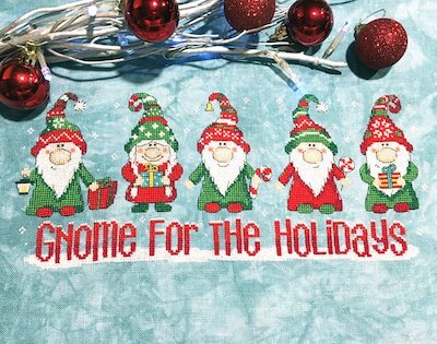 Gnome For The Holidays Cross Stitch Pattern by Tiny Modernist