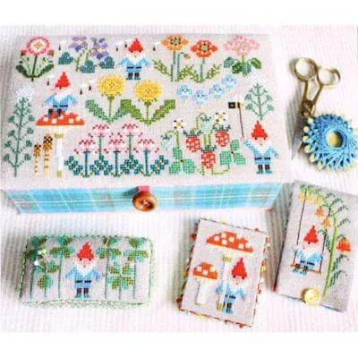 9 Christmas Elves Cross Stitch Patterns - Christmas Crafts 6 Gnomes In Springfield Cross Stitch Pattern by Stitched Modern