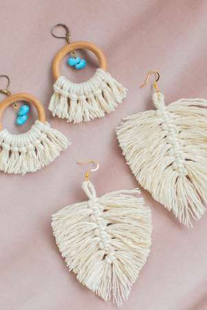 Macrame Earrings Tutorial by The Spruce Crafts