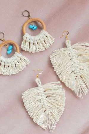 16 Macrame Earrings 6 Macrame Earrings Tutorial by The Spruce Crafts