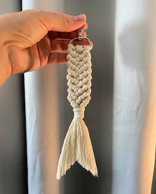 Macrame Mermaid Tail Keychain by Matching North