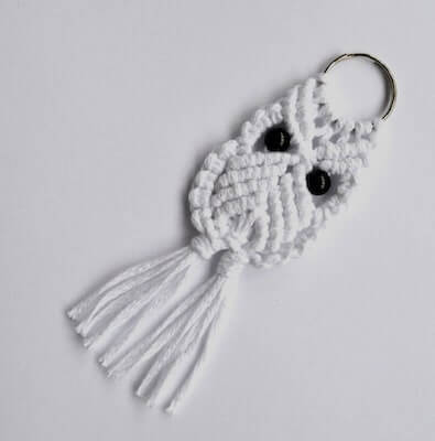 Macrame Owl Keychain Pattern by Easy Macrame For All