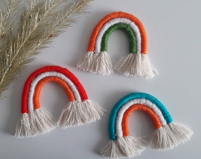 Macrame Rainbow Keychain by White Rose Craft Gifts