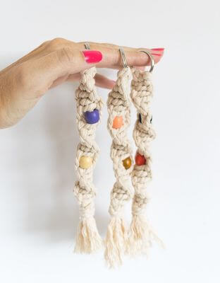 Twisted Macrame Keychains by Curbly