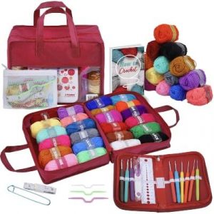 63 Piece Crochet Kit with Yarn Set