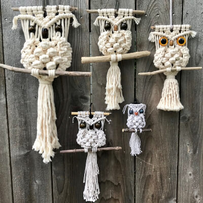 DIY Keychain Owl Macrame Pattern by MacrameIsLove