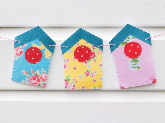 Birdhouse Fabric Bunting Sewing Pattern by DavidandCharles