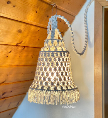 Chandelier Macrame Hanging Lamp Shade Pattern by WhiteOwlKnot