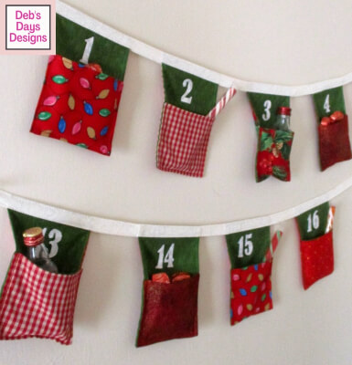 Christmas Advent Calendar Bunting Sewing Pattern by DebsDaysDesigns