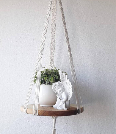 DIY Macrame Hanging Shelf Tutorial by LandOfMacrame