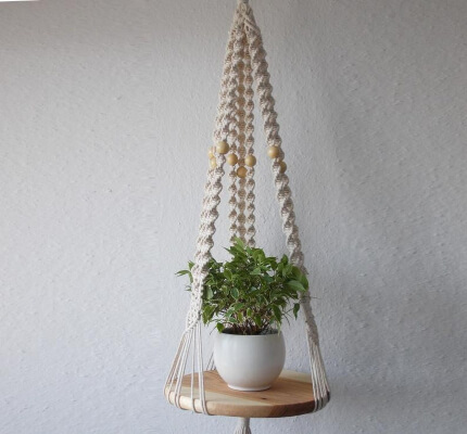 DIY Macrame Hanging Shelf by LandOfMacrame
