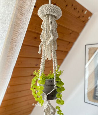 DIY Macrame Jellyfish Plant Hanger Pattern by WhiteOwlKnot