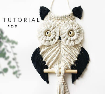 DIY Macrame Owl Wall Hanging Pattern by MacrameIsLove