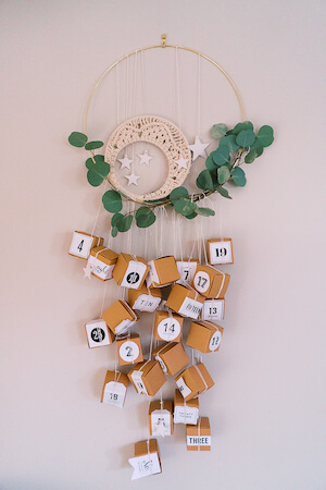 DIY Advent Calendar With Macrame Moon Pattern by If Only April