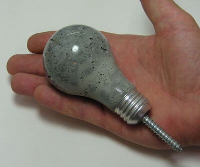 DIY Concrete Light Bulb Craft by Dornob