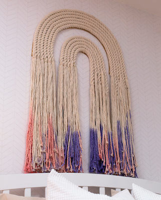 DIY Dip Dyed Macrame Rainbow by Mr. Kate