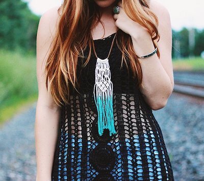 DIY Dyed Macrame Necklace by The Merry Thought