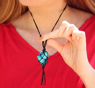 DIY Macrame Pendant Necklace by Gina Michele