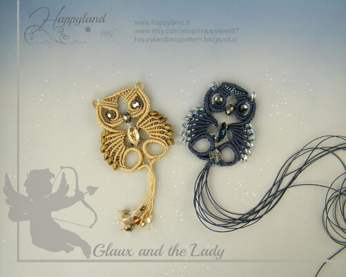 Glaux the Owl Macrame Pendant Pattern by Happyland87