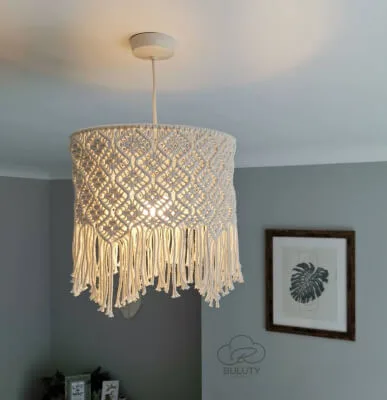 13 Macrame Lamp Shade Patterns and Ideas 11 Handmade Lamp Shad from BulutyShop