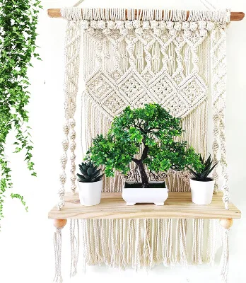 Induslyfe Macrame Wall Hanging Shelf