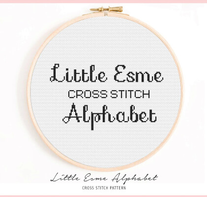 Little Esme Cursive Font Cross Stitch Alphabet Font by LiftedSpiritPatterns