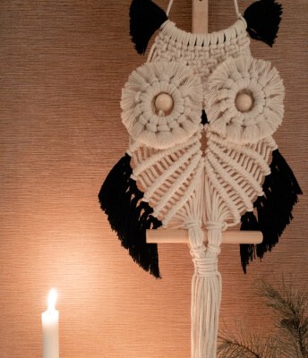 Macrame Animal Owl Wall Hanging Pattern by MacrameIsLove