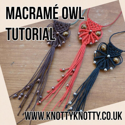 Macrame Owl Necklace Pattern by KnottyKnottyMacrame
