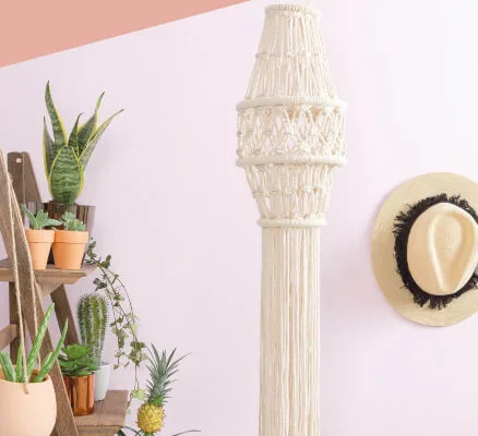 13 Macrame Lamp Shade Patterns and Ideas 4 Macrame Plant Hanger Shelf with Boho Lamp Shade