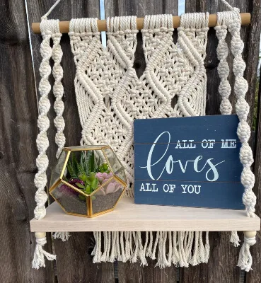 Macrame Wall Hanging Shelf from KatieKateCreatesShop