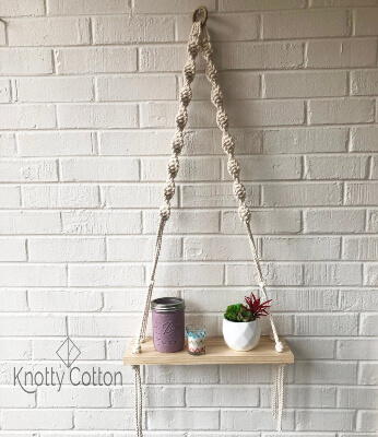 Macrame Wall Shelf DIY Craft by KnottyCotton