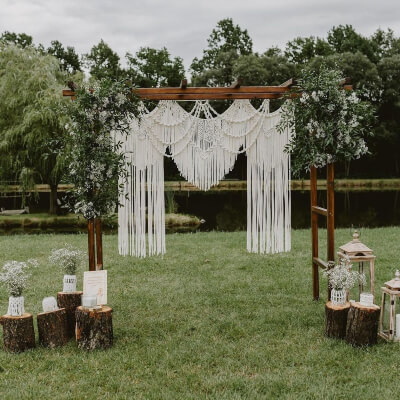 Macrame Wedding Backdrop & Arch from CraftStudioByMaddy