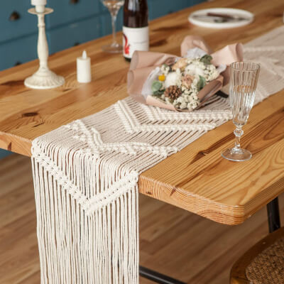 Mkono 75 Inches Woven Wedding Table Decor