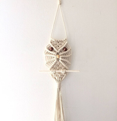 Owl Macrame Wall Hanging Pattern for Beginners by HouseSparrowNesting 1 1