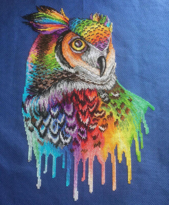 Rainbow Owl Cross Stitch Pattern by Cute Patterns By Maria