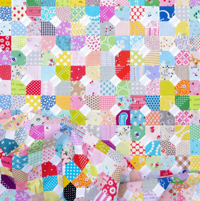 Scrappy Bow Tie Quilt Block Pattern from Redpepperquilts