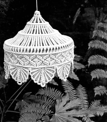 13 Macrame Lamp Shade Patterns and Ideas 7 Shell Lamp Shade Macrame Pattern by MacrameBottles
