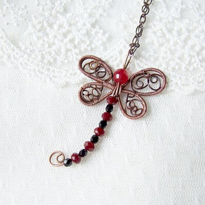 Wire Wrapped Pendant Dragonfly Tutorial by KicaFika