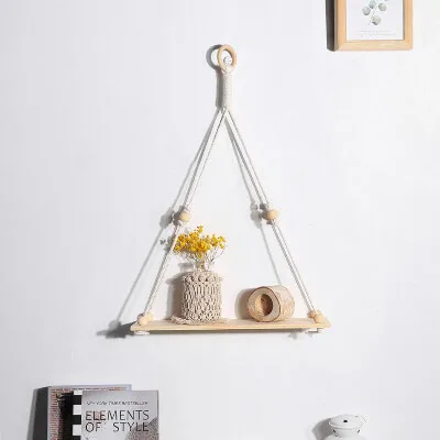 Wooden Wall Macrame Shelf from DznsByAlma