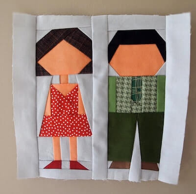 A Girl And A Boy Paper Pieced Quilt Pattern by Proto Quilt