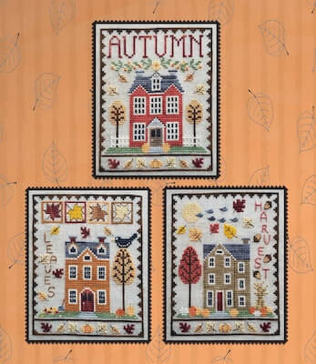 Autumn House Cross Stitch Pattern by Waxing Moon Designs