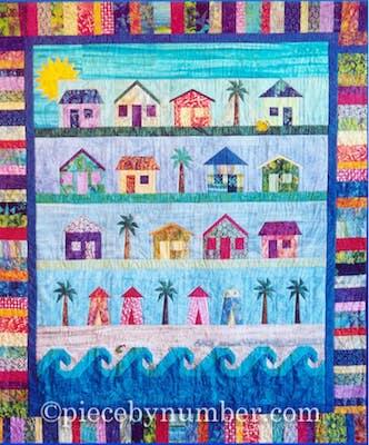 Beach Cottages Paper Pieced Quilt Pattern by Piece By Number Quilts