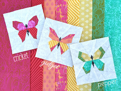 Butterfly Charm Block Paper Piecing Patterns by Lilly Ella