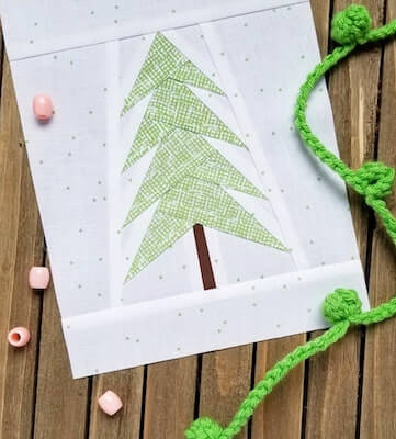 Christmas Tree Paper Piecing Pattern by Quilty Pie
