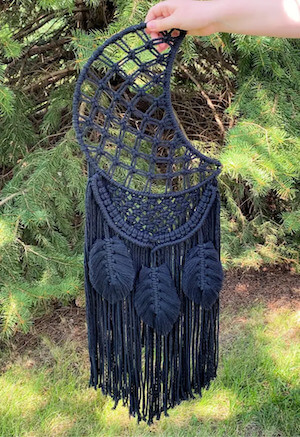 DIY Crescent Moon Macrame Dream Catcher by Matching North