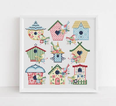  1. Cross Stitch Bird House Pattern by Lucie Heaton